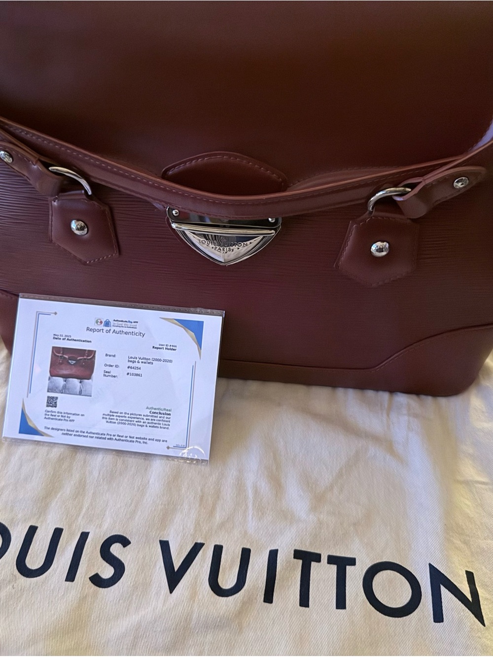 Louis Vuitton Bagatelle GM Red Epi Leather with Silver hardware